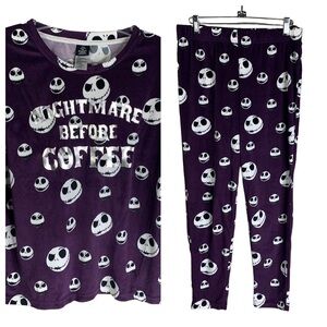 The Night Before Christmas Pajamas Set Small Shirt Says Nightmare Before Coffee